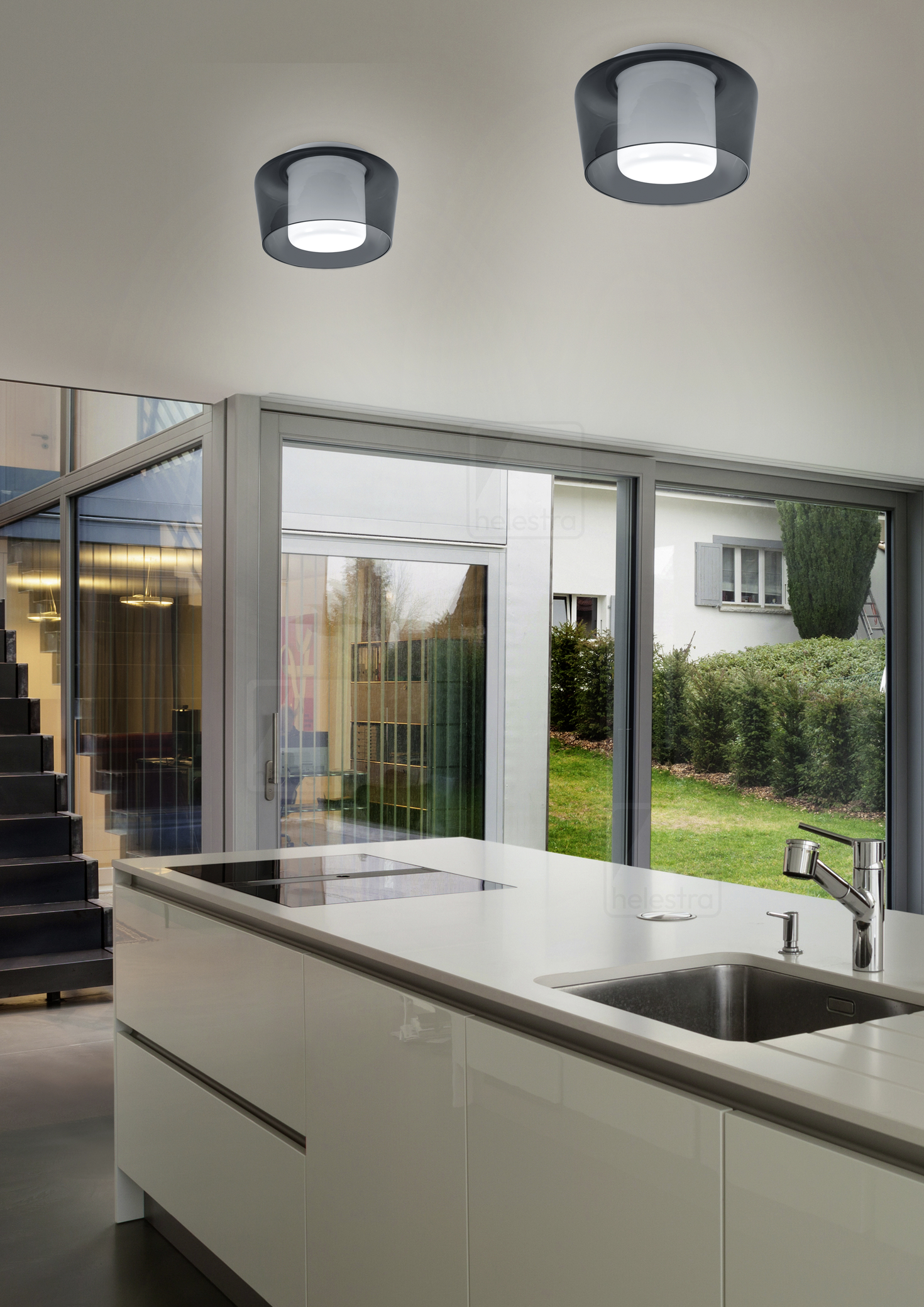 Helestra CANIO  Plafonnier Acier blanc mat