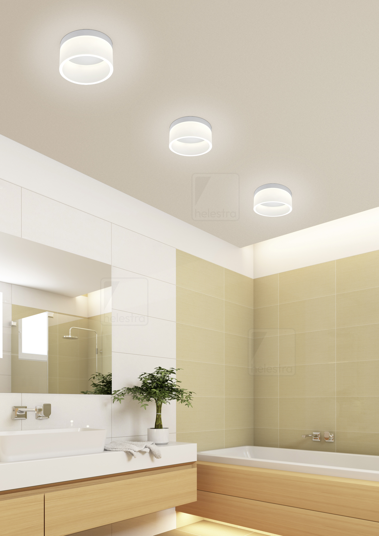 Helestra LIV  Plafonnier Acier blanc mat