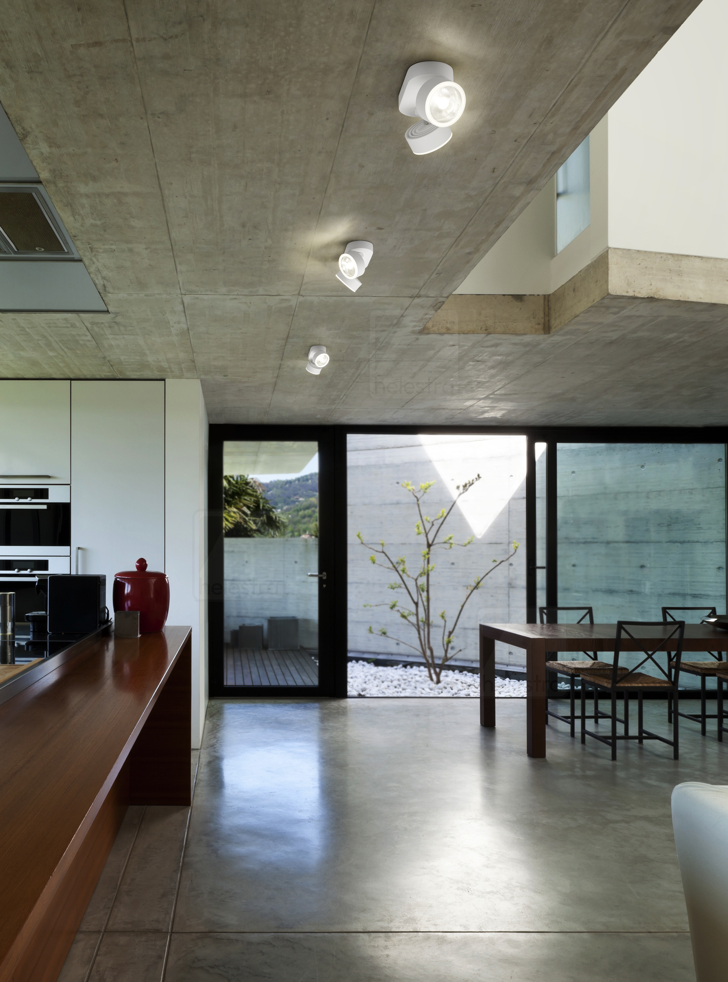 Helestra PAX  lampada soffitto alluminio bianco opaco