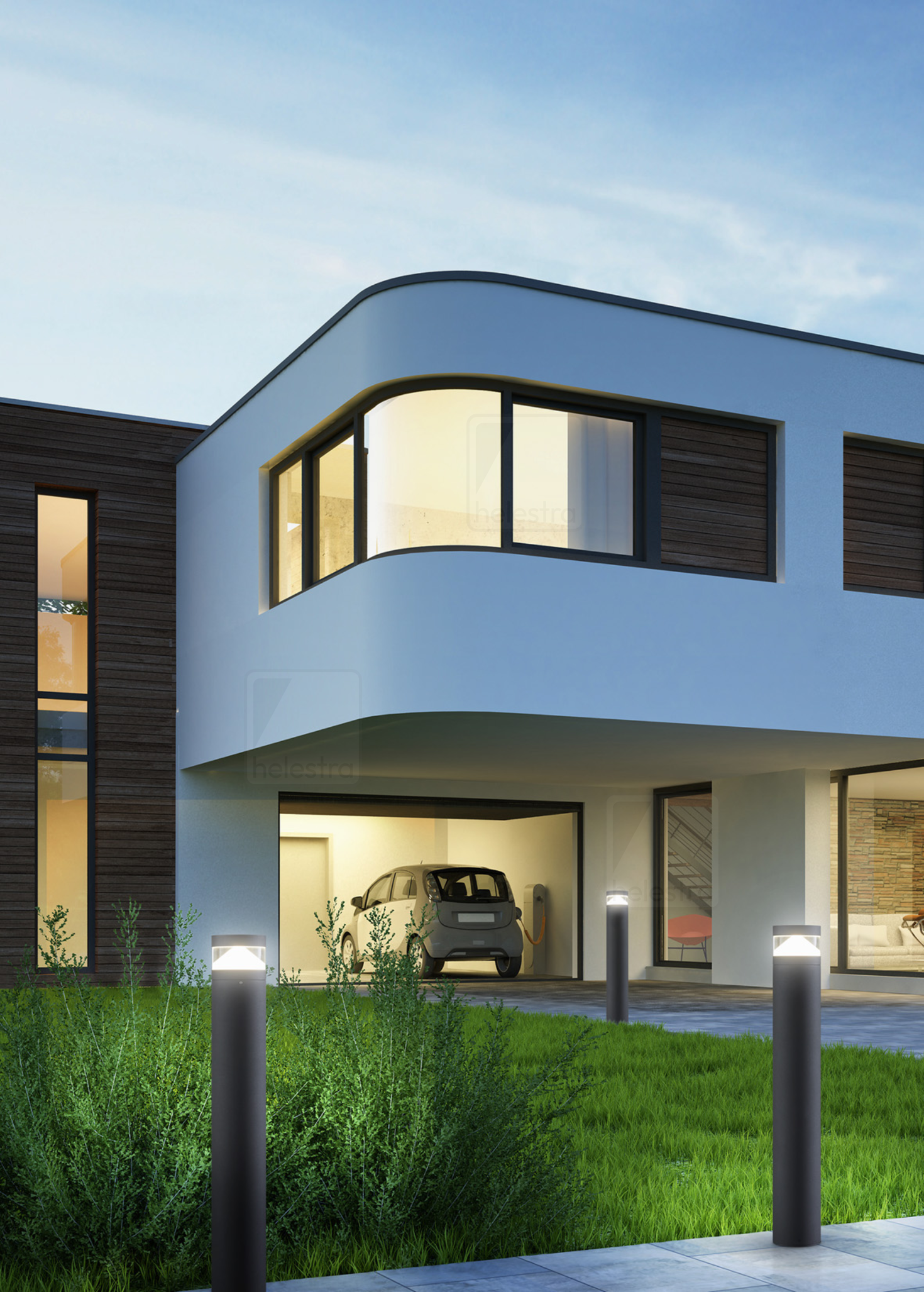 Helestra MONO  borne lumineuse aluminium graphite