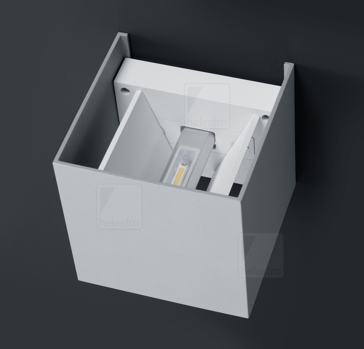 Helestra SIRI44  wall luminaire aluminium mat white