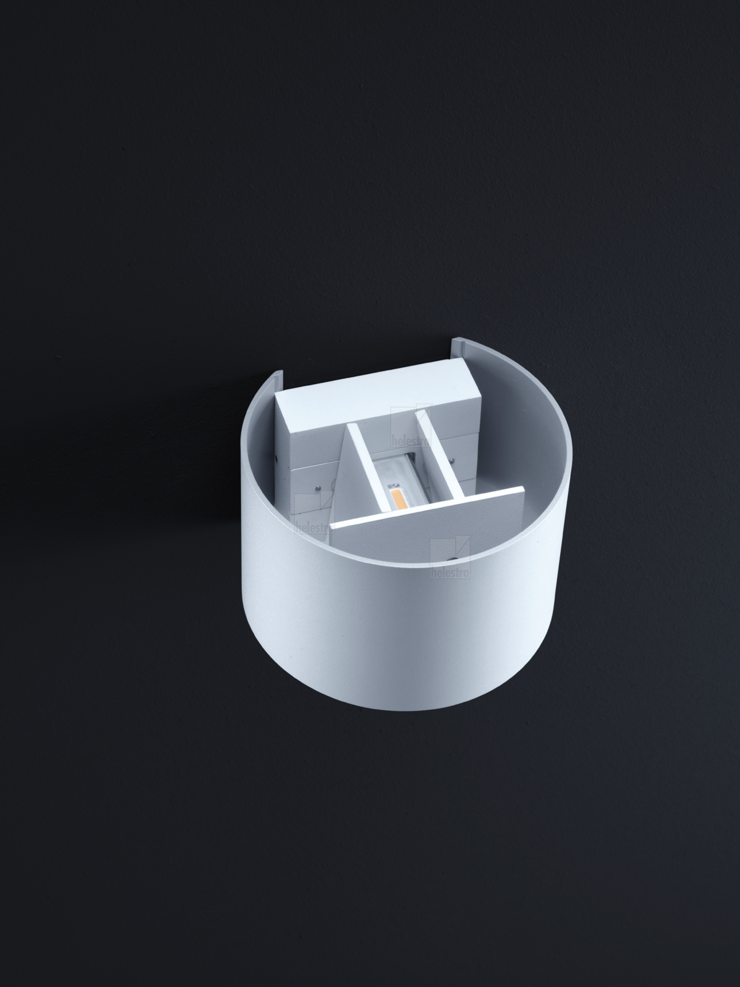 Helestra SIRI44-R  wall luminaire aluminium mat white