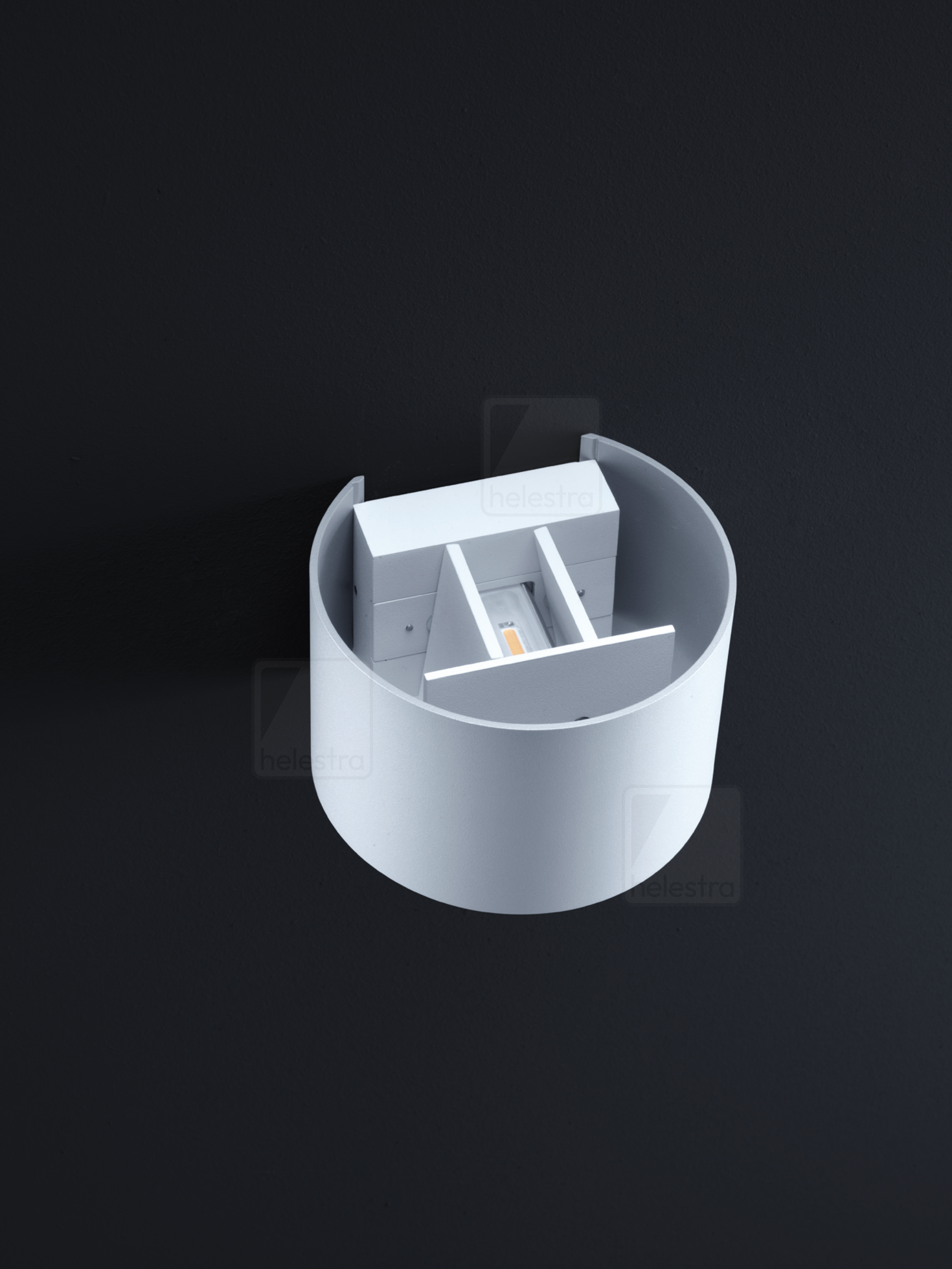 Helestra SIRI44-R  wall luminaire aluminium mat white