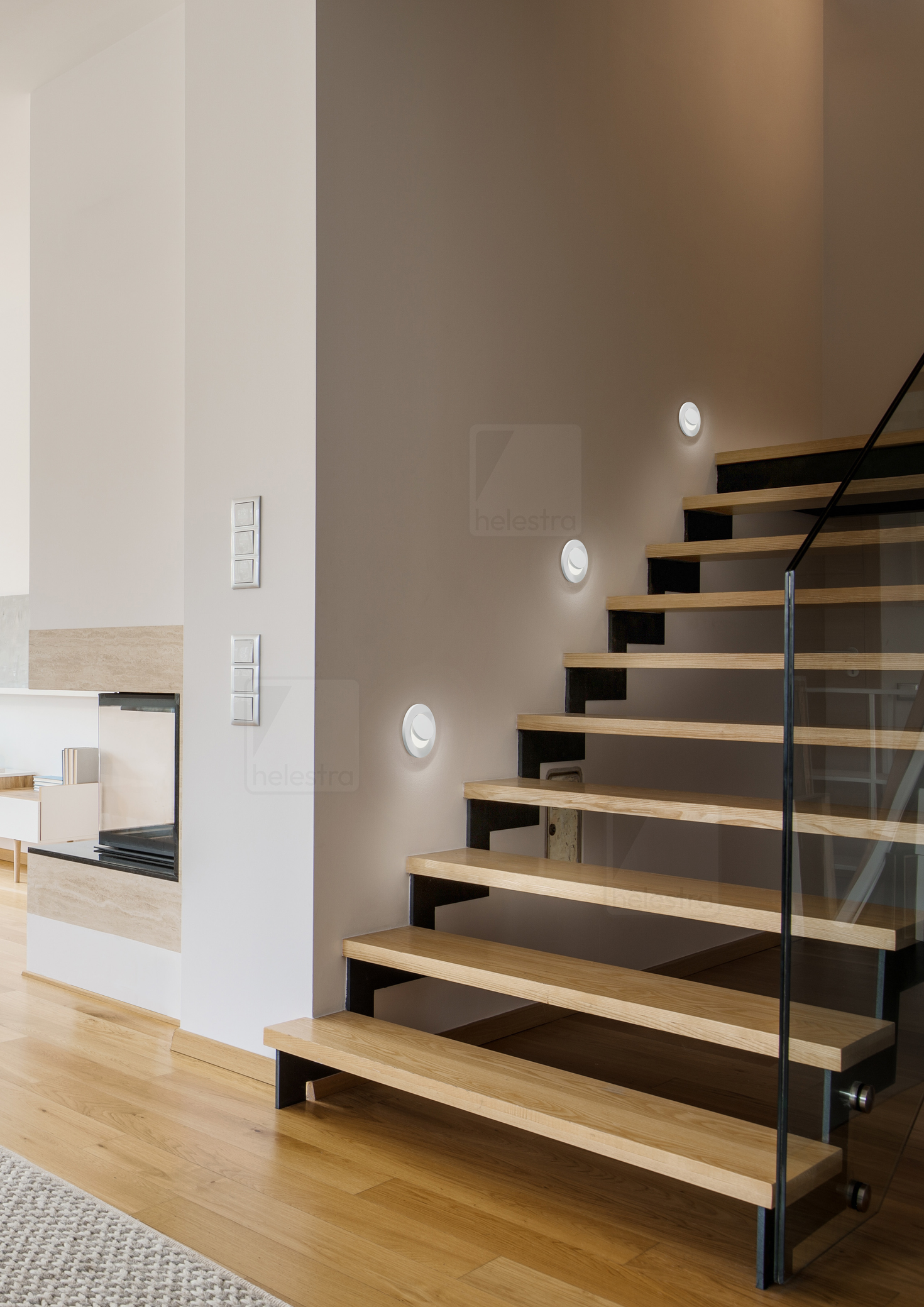 Helestra ONTO  Plafonnier encastré luminaire mural encastré aluminium blanc mat