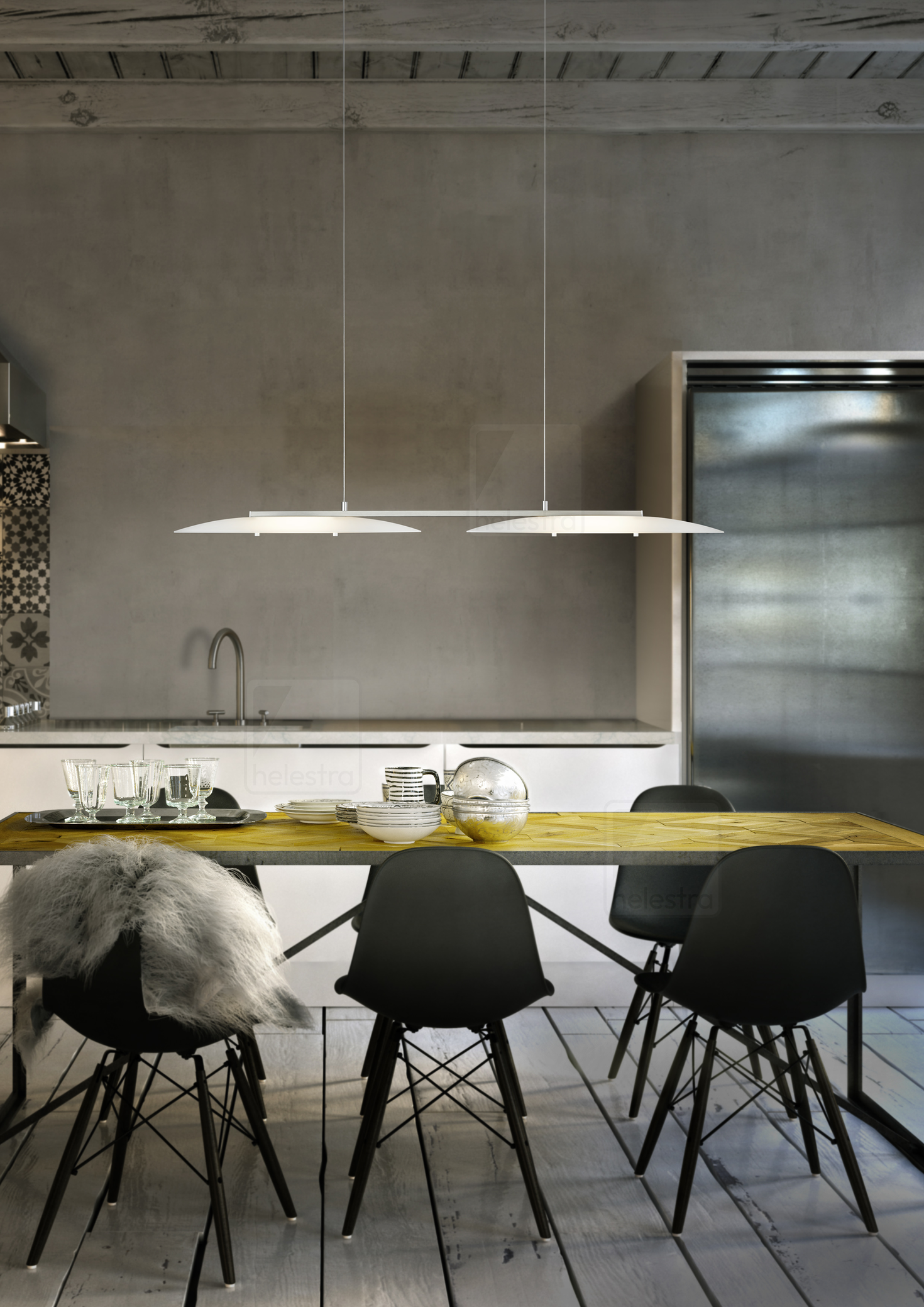 Helestra SALLY  suspension lumineuse  nickel mat