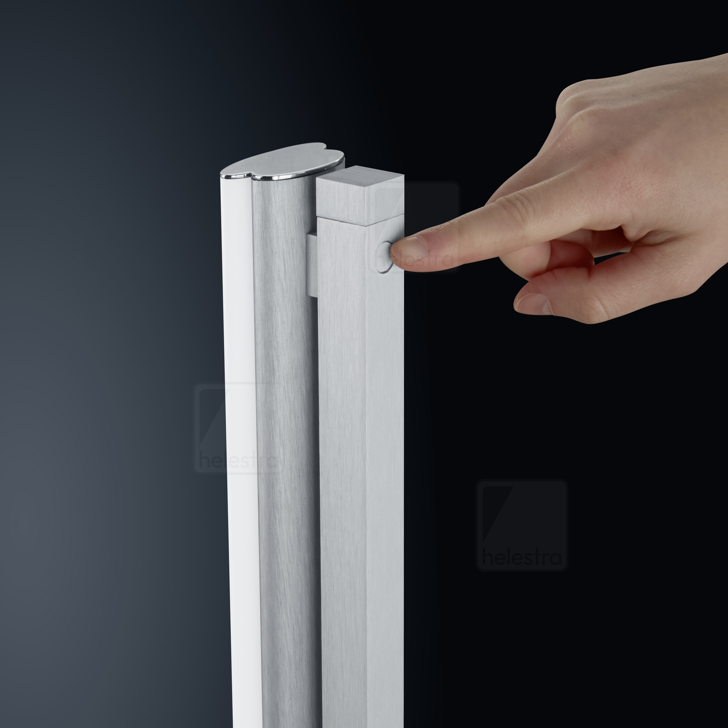 Helestra VENTA  lampada da terra alluminio nickel opaco