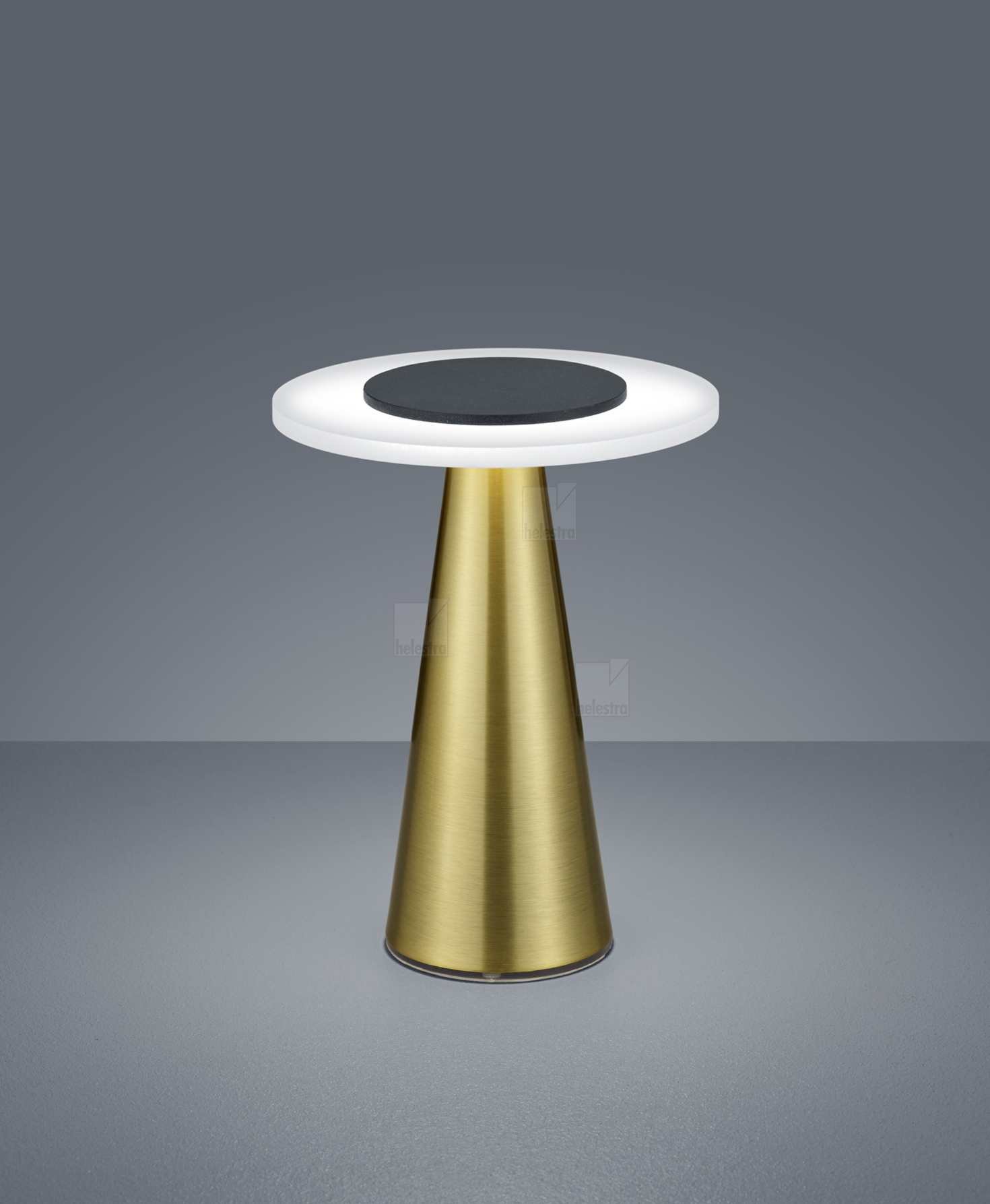 Helestra BAX  table luminaire aluminium brass mat - black