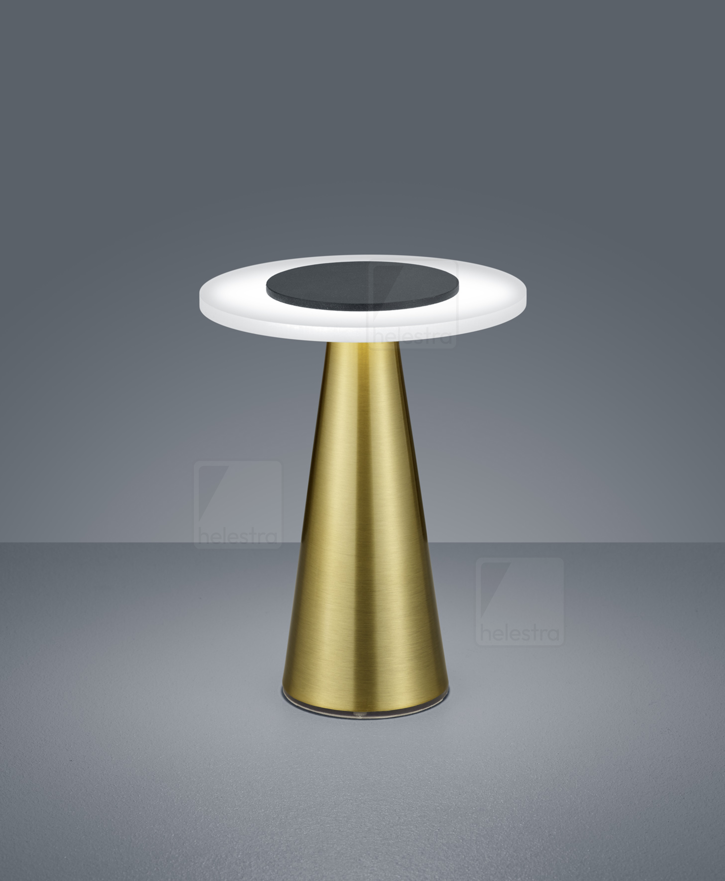 Helestra BAX  Tischleuchte Aluminium mattmessing - schwarz