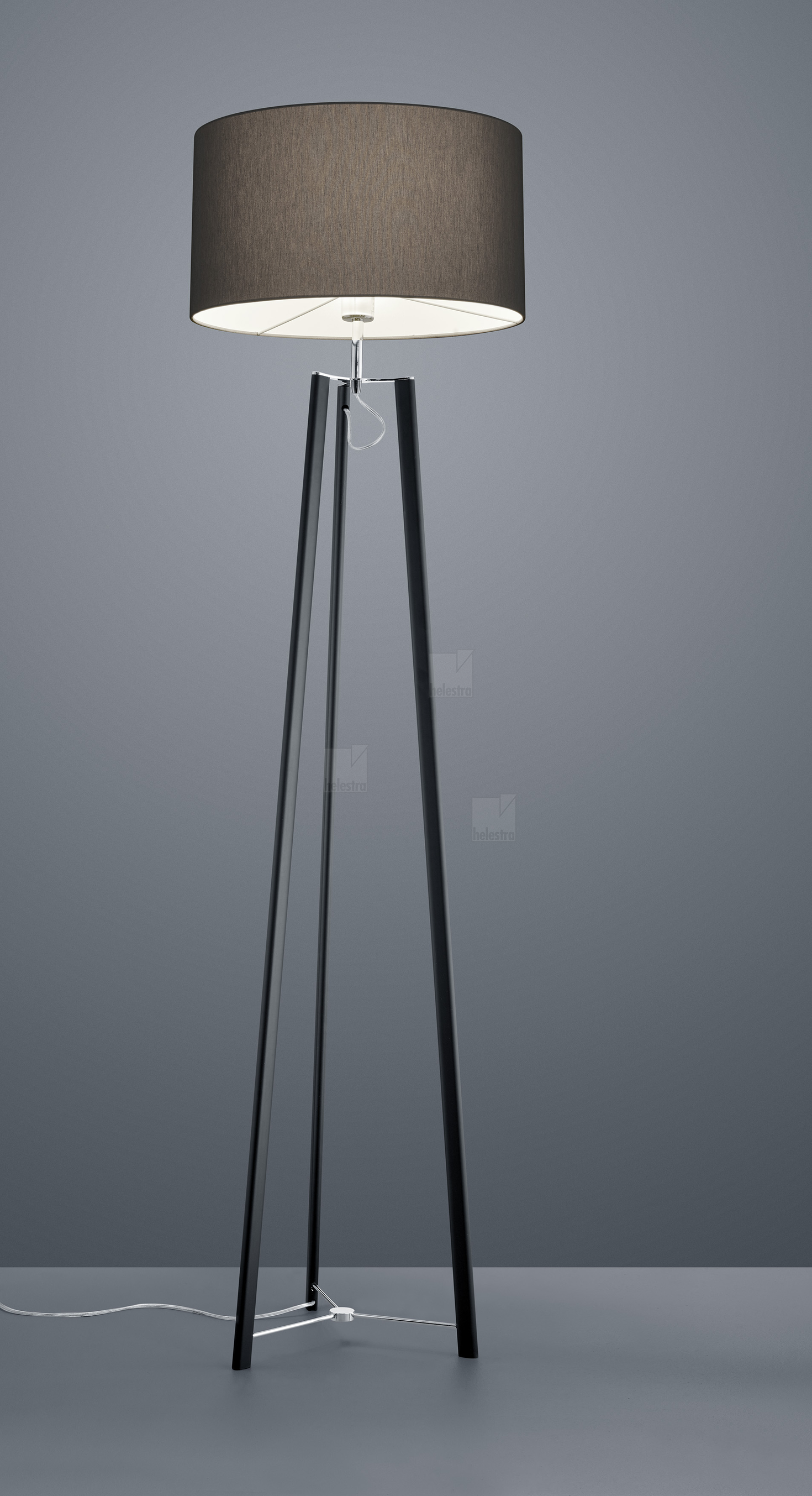 Helestra CERTO  floor luminaire steel mat black - chrome