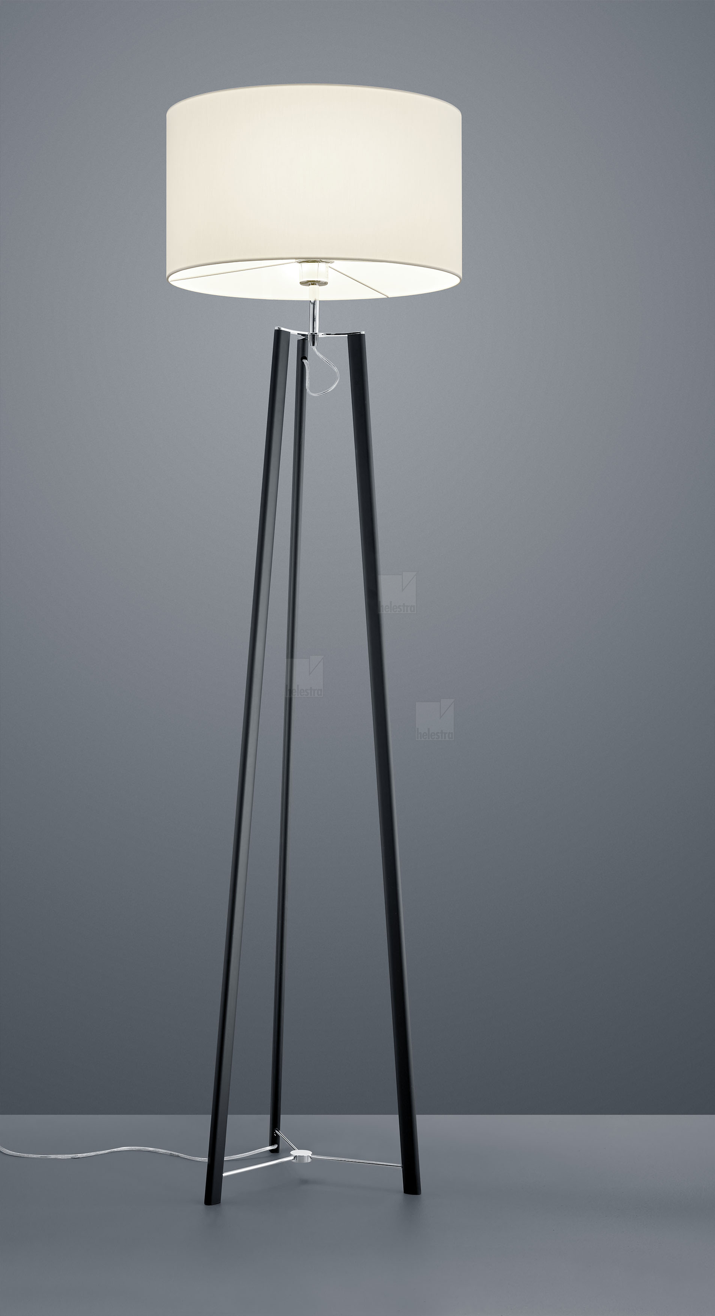 Helestra CERTO  floor luminaire steel mat black - chrome