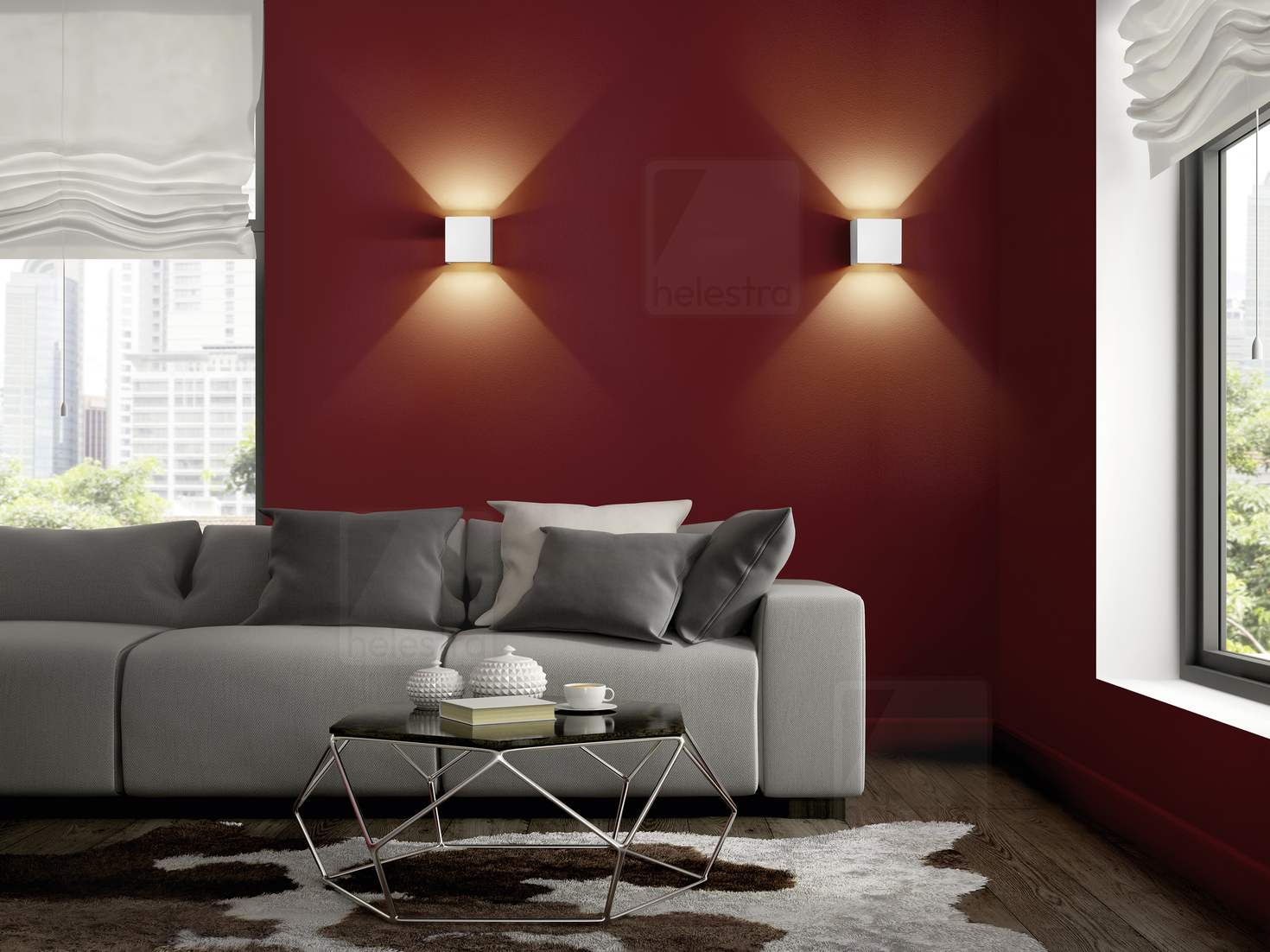 Helestra SIRI  applique aluminium blanc mat