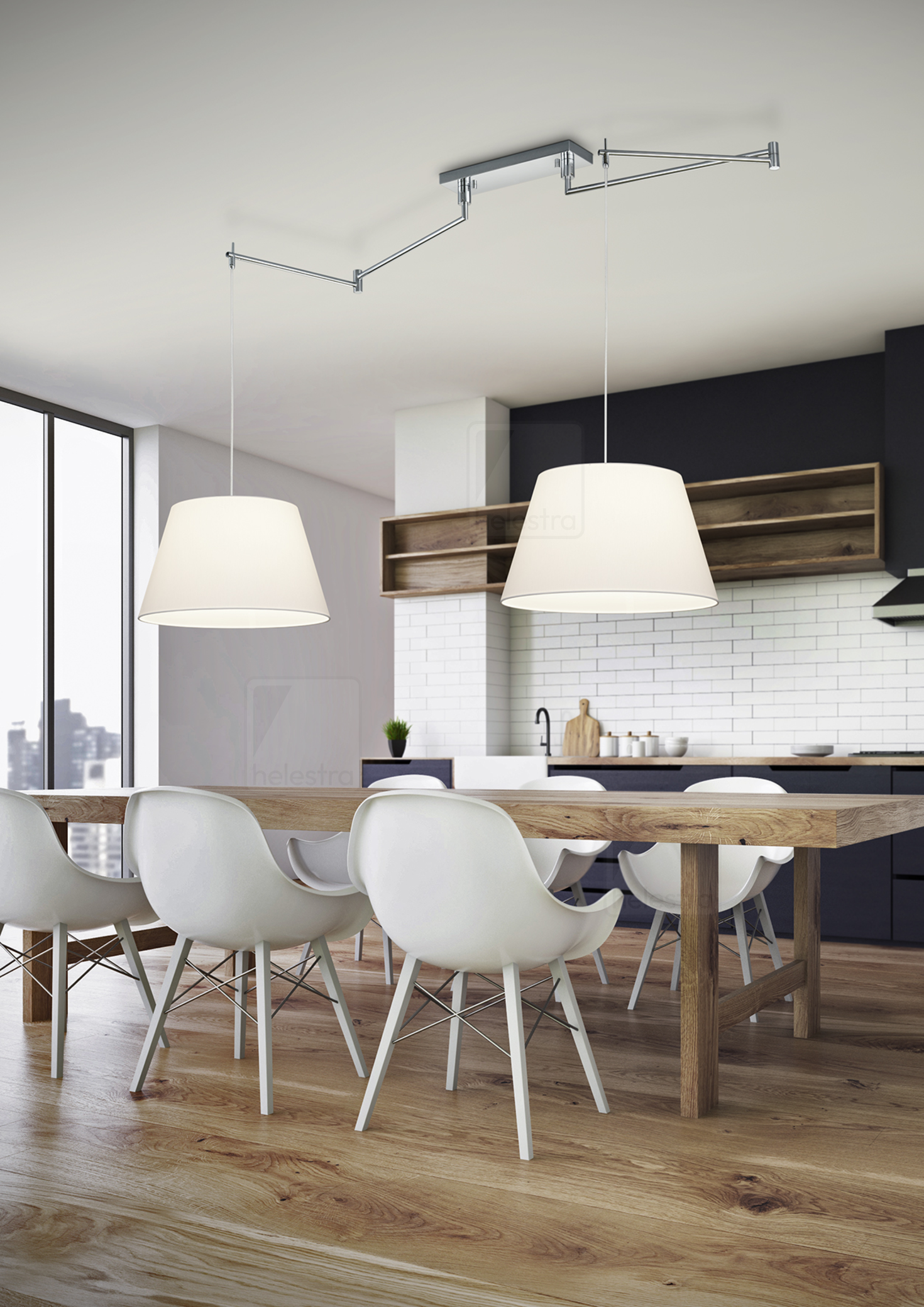 Helestra CERTO  suspension lumineuse Acier chrome