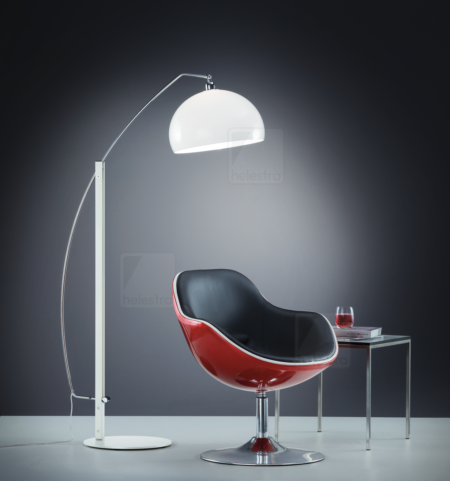 Helestra DORO  lampadaire Acier blanc mat - chrome