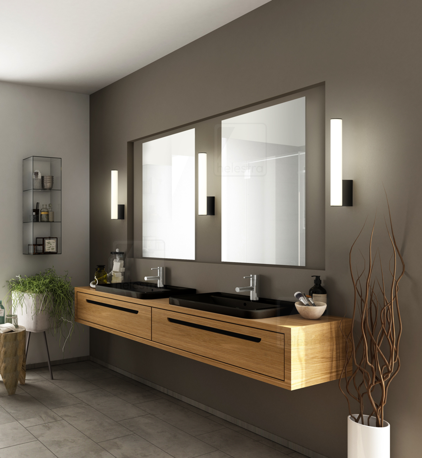 Helestra LOOM  applique aluminium noir mat