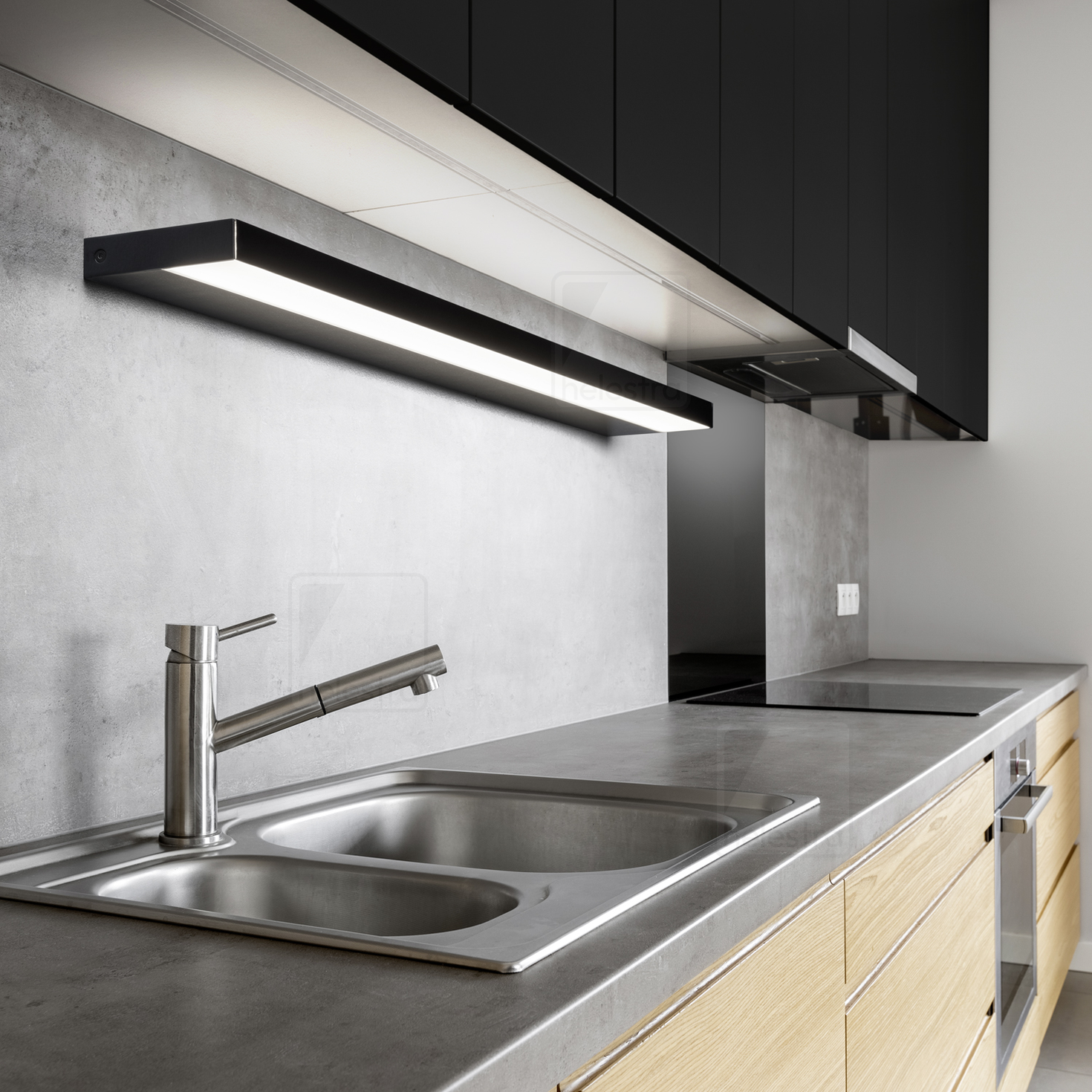 Helestra SLATE  applique aluminium noir mat