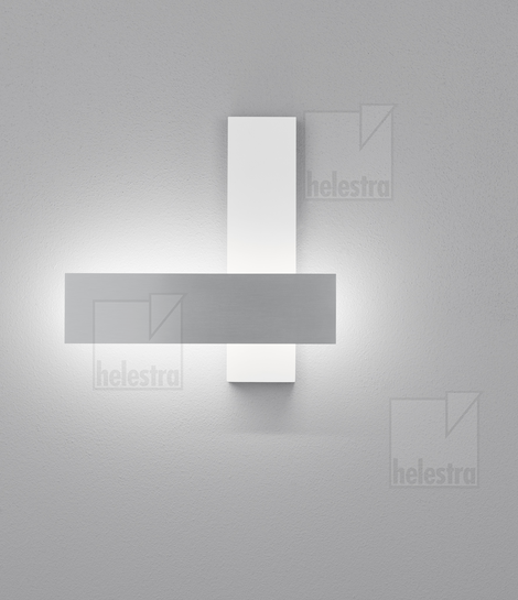 Helestra DEX  applique Acier aluminium poli - balnc mat