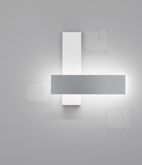 Helestra DEX  applique Acier aluminium poli - balnc mat