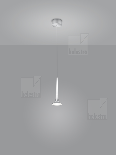 Helestra FLUTE  Pendelleuchte Aluminium chrom