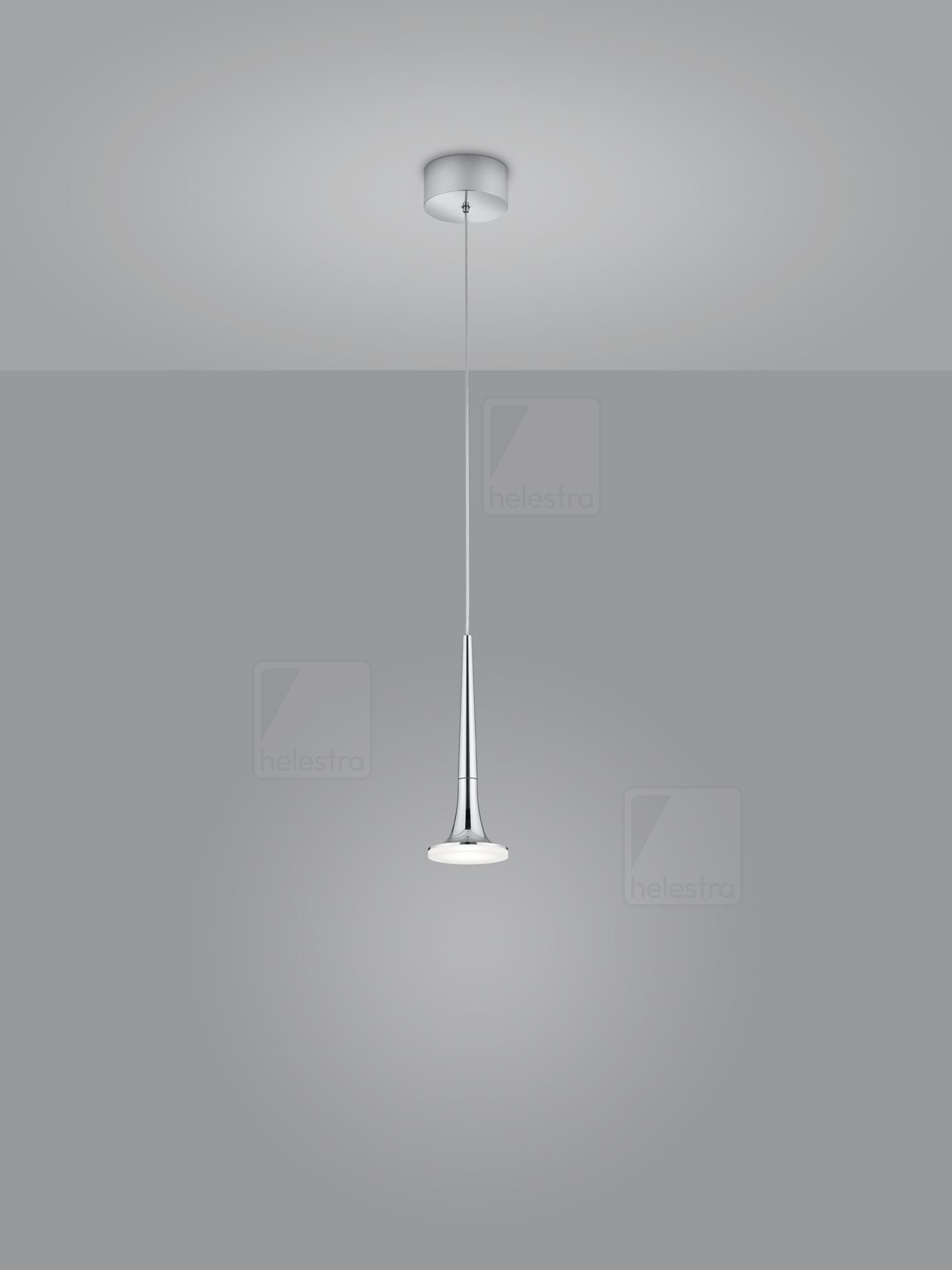 Helestra FLUTE  pendant luminaire aluminium chrome