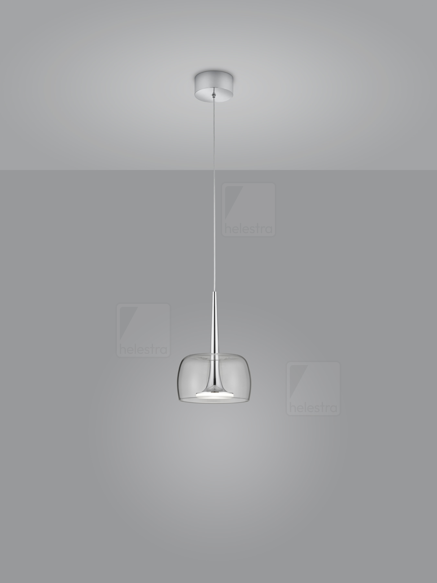 Helestra FLUTE  Pendelleuchte Aluminium chrom