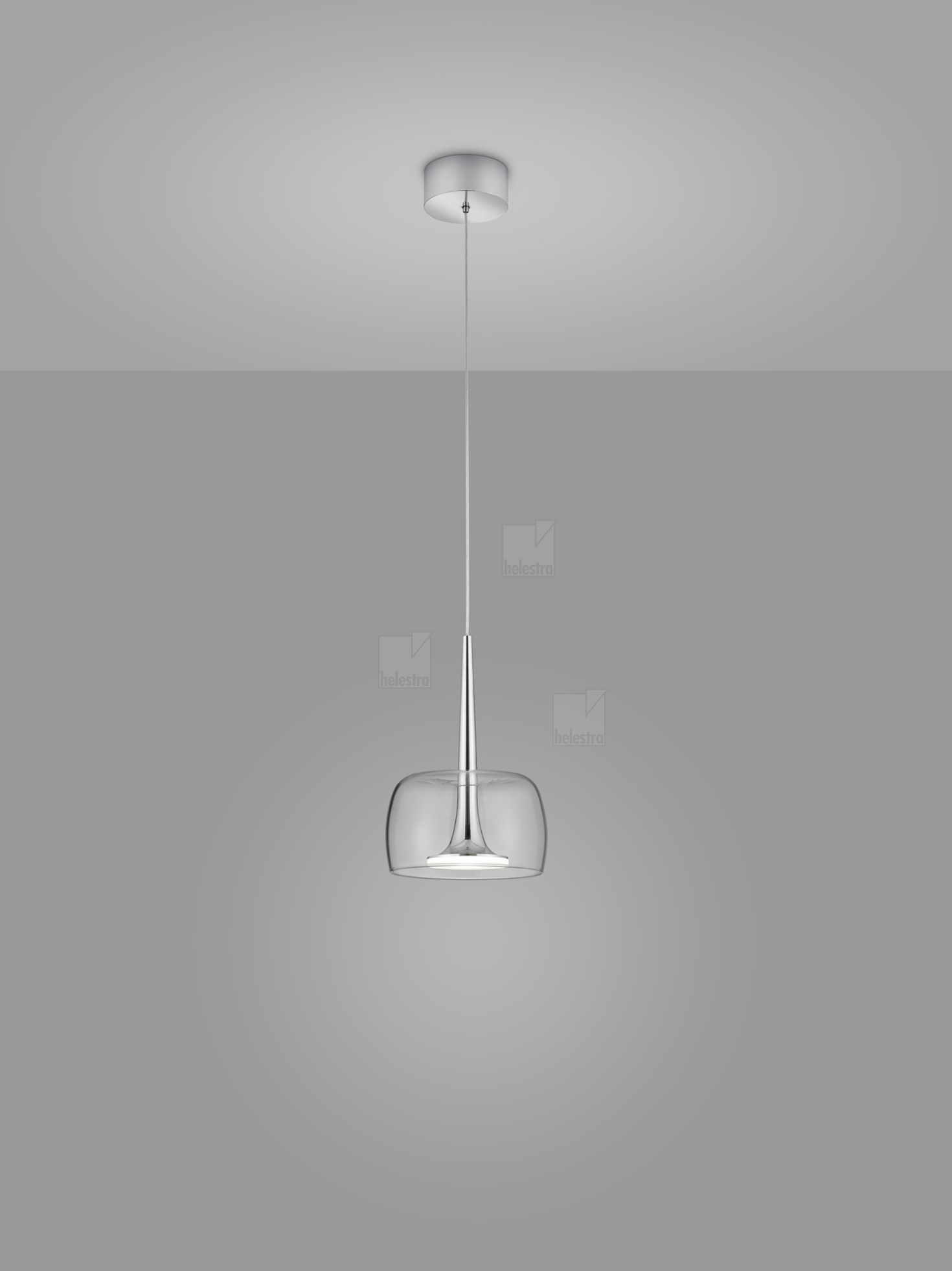 Helestra FLUTE  pendant luminaire aluminium chrome