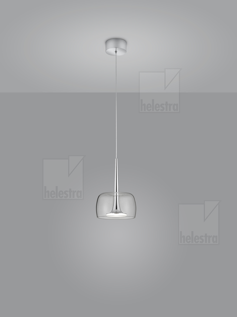 Helestra FLUTE  pendant luminaire aluminium chrome