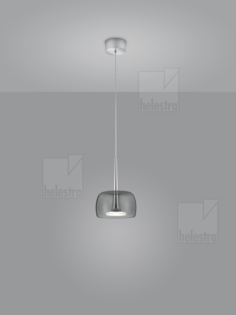 Helestra FLUTE  pendant luminaire aluminium chrome