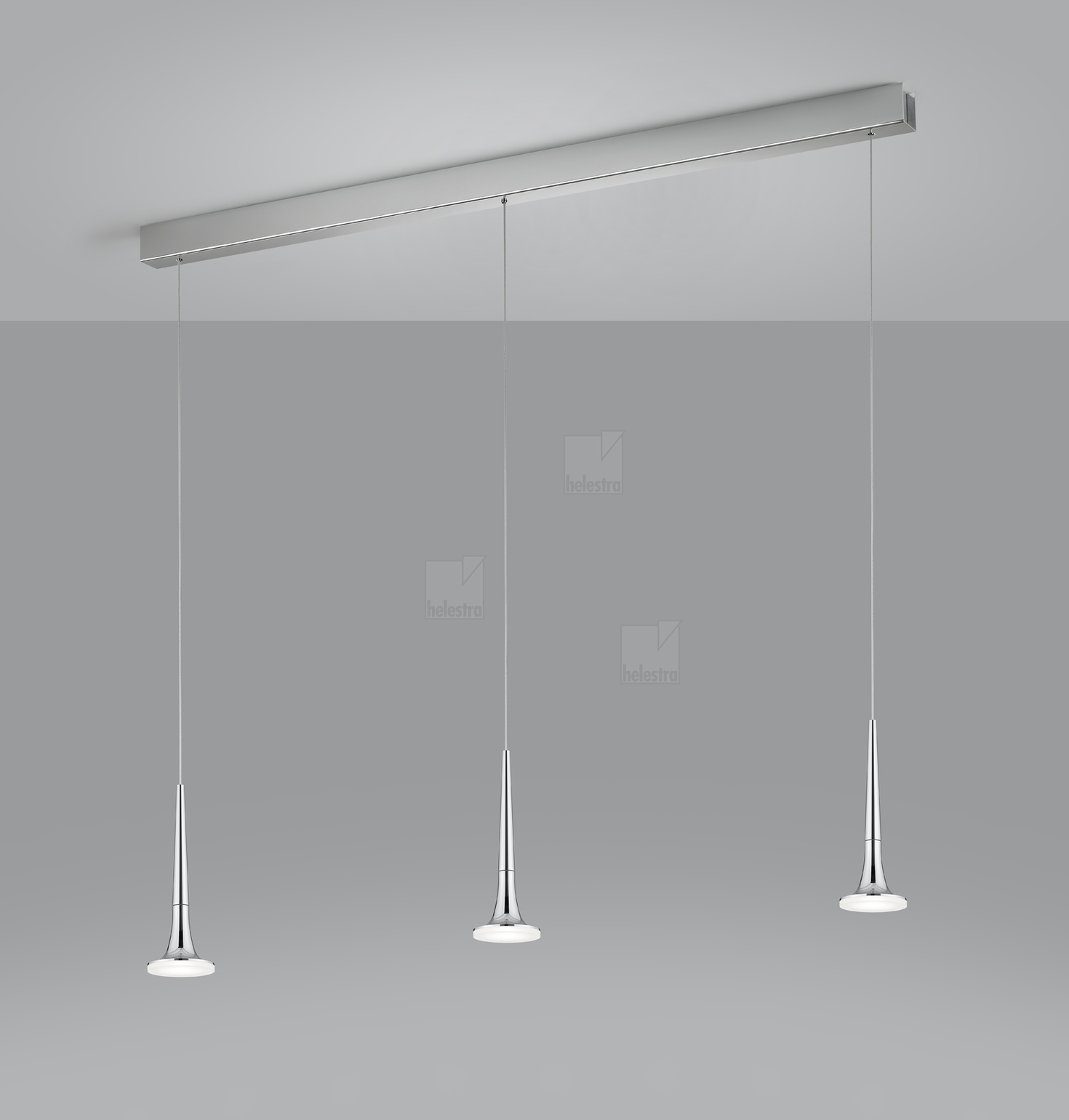 Helestra FLUTE  pendant luminaire aluminium chrome