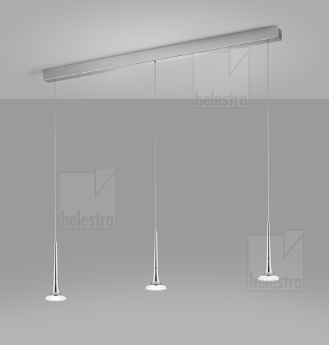 Helestra FLUTE  Pendelleuchte Aluminium chrom