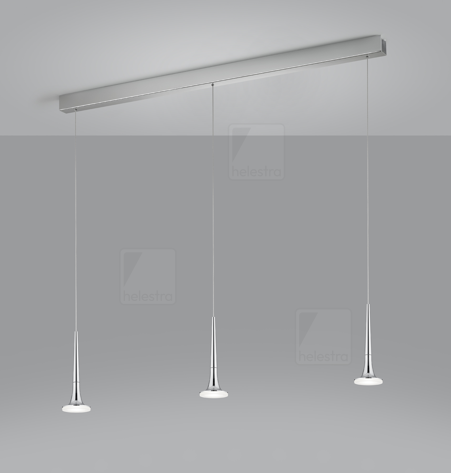 Helestra FLUTE  Pendelleuchte Aluminium chrom