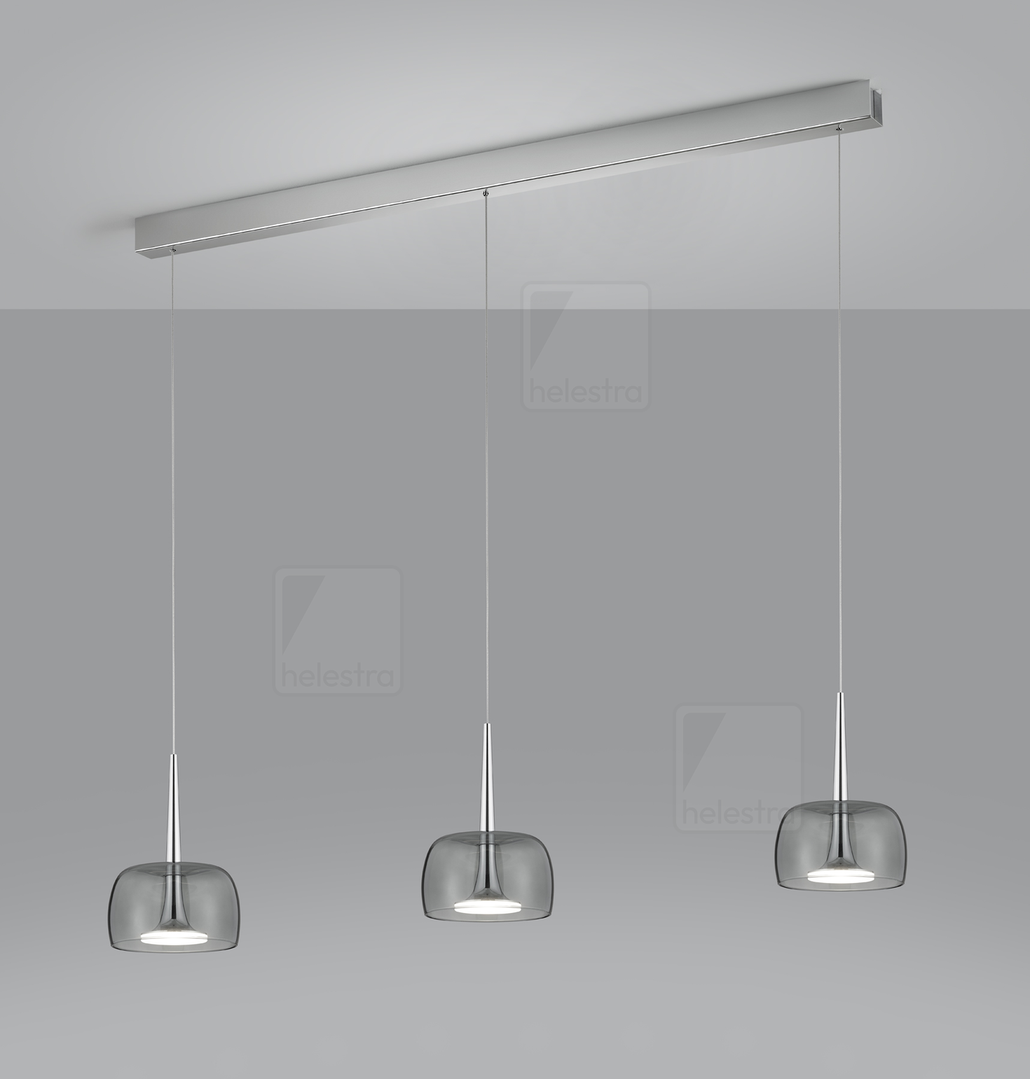 Helestra FLUTE  pendant luminaire aluminium chrome