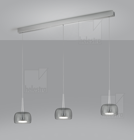 Helestra FLUTE  pendant luminaire aluminium chrome