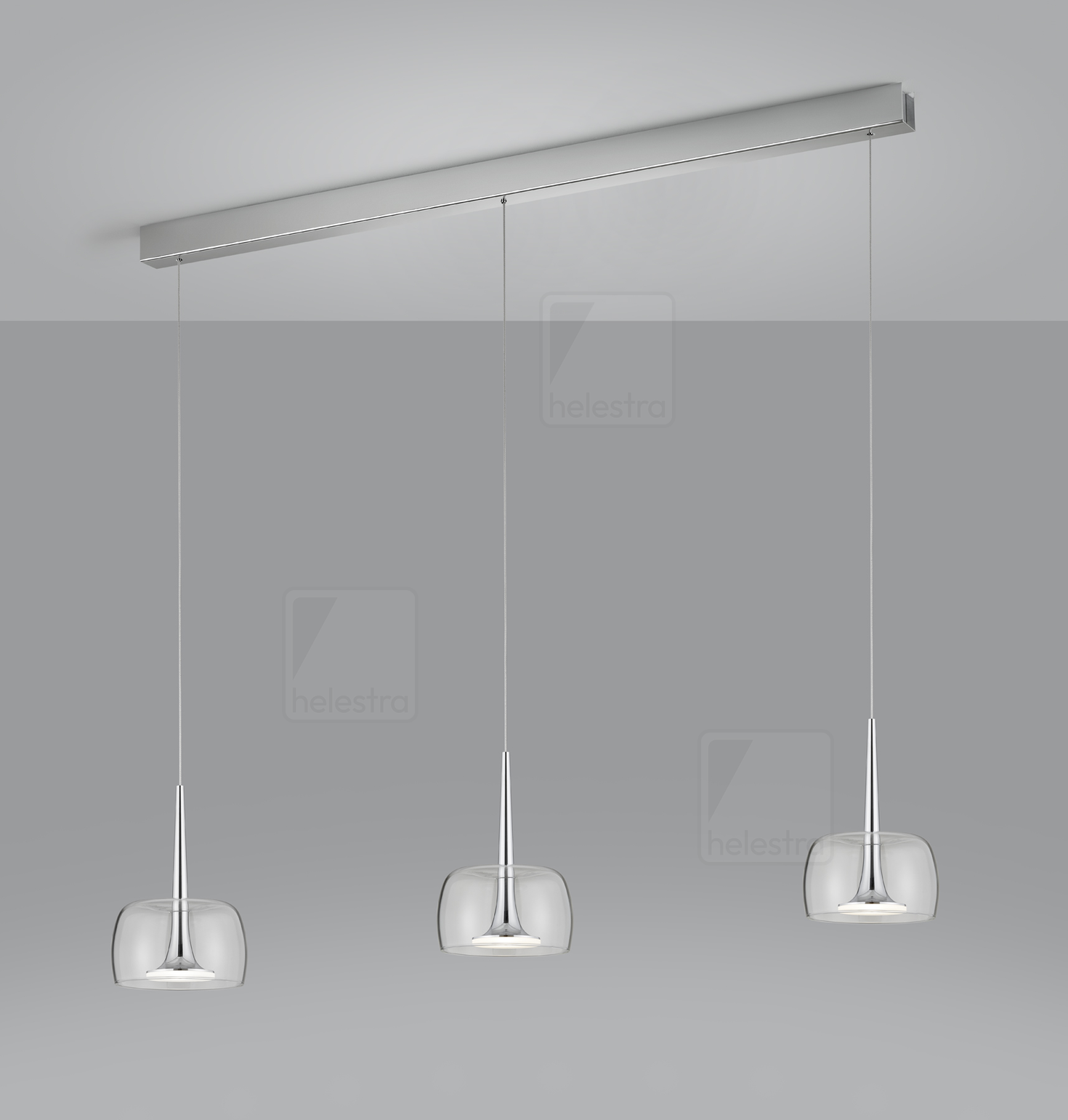 Helestra FLUTE  pendant luminaire aluminium chrome