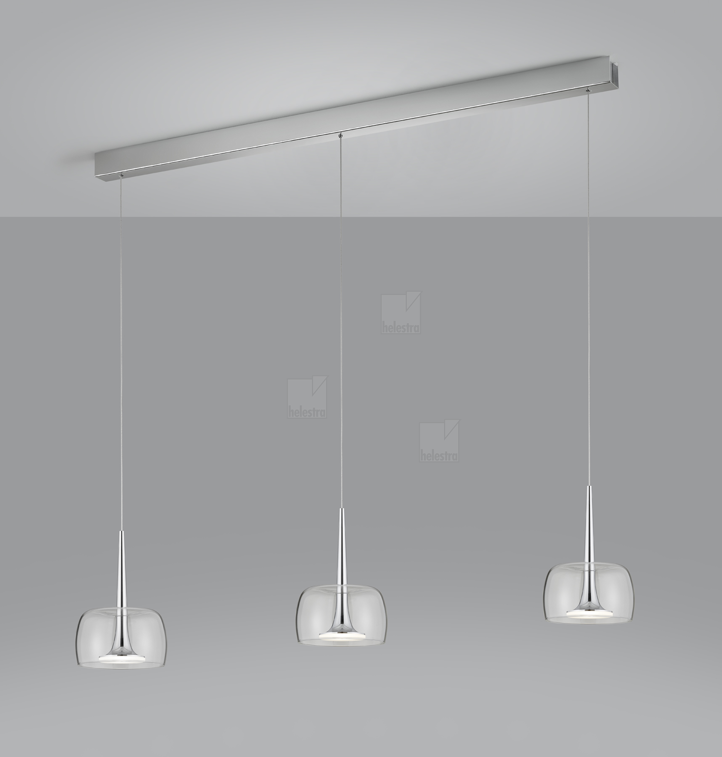 Helestra FLUTE  pendant luminaire aluminium chrome