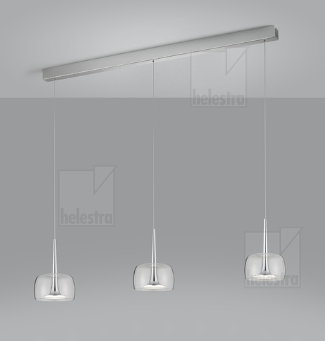 Helestra FLUTE  Pendelleuchte Aluminium chrom