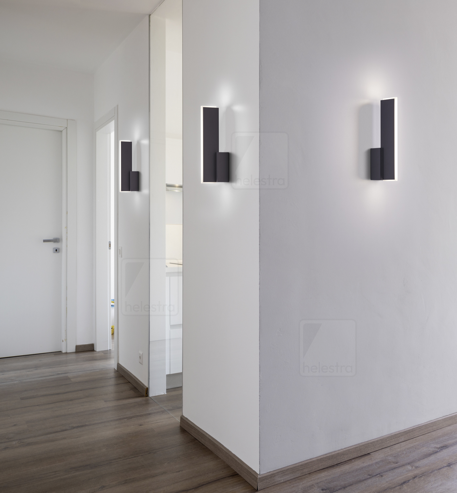 Helestra NEX  applique aluminium noir mat