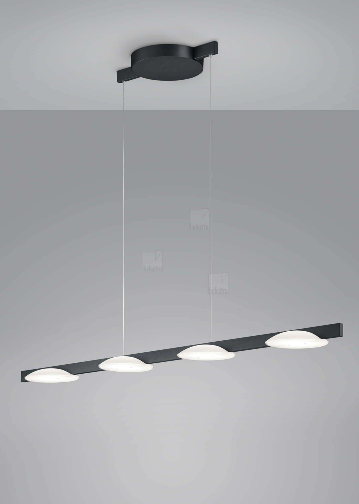 Helestra POLE  Pendelleuchte Aluminium mattschwarz