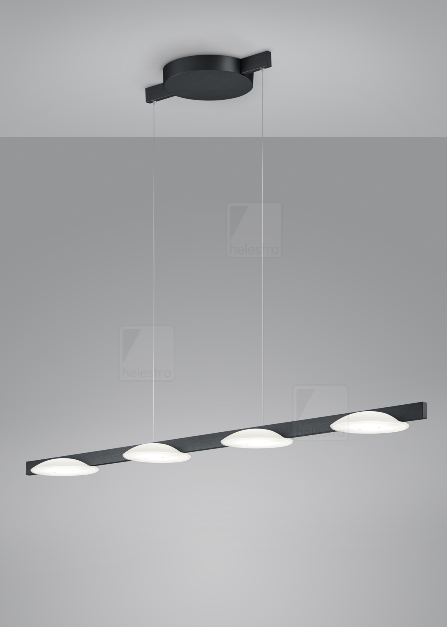 Helestra POLE  pendant luminaire aluminium mat black