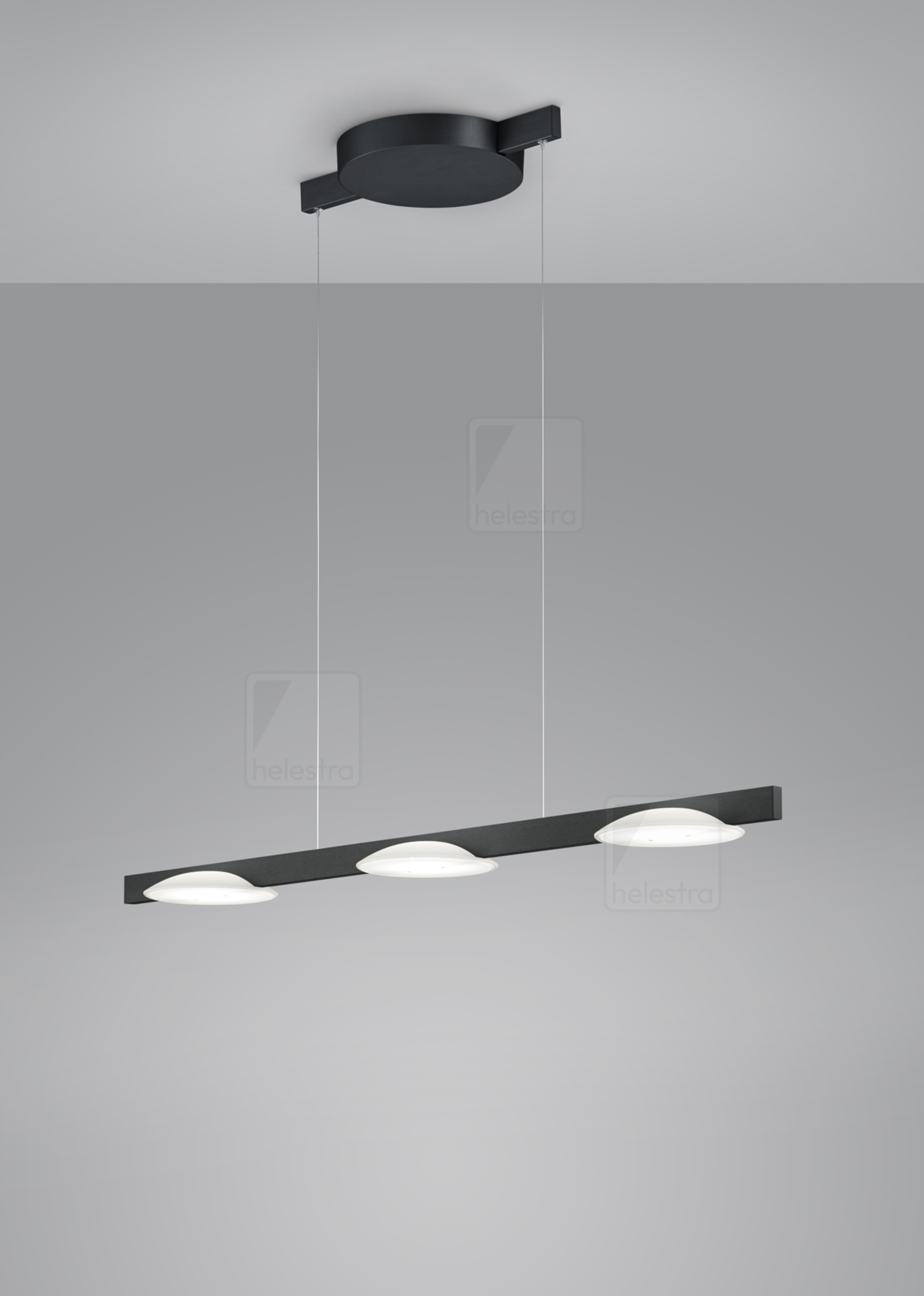 Helestra POLE  pendant luminaire aluminium mat black