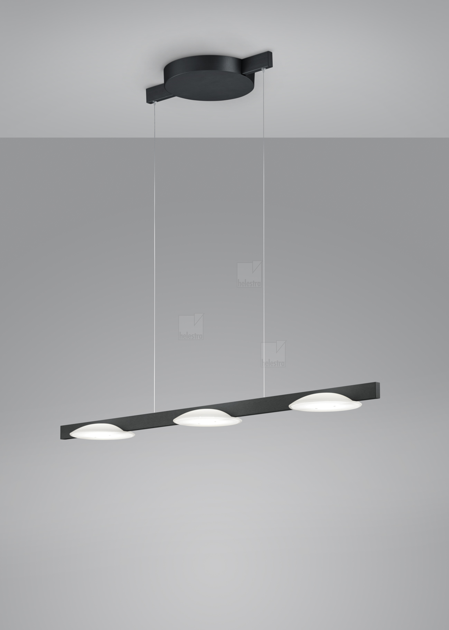 Helestra POLE  Pendelleuchte Aluminium mattschwarz