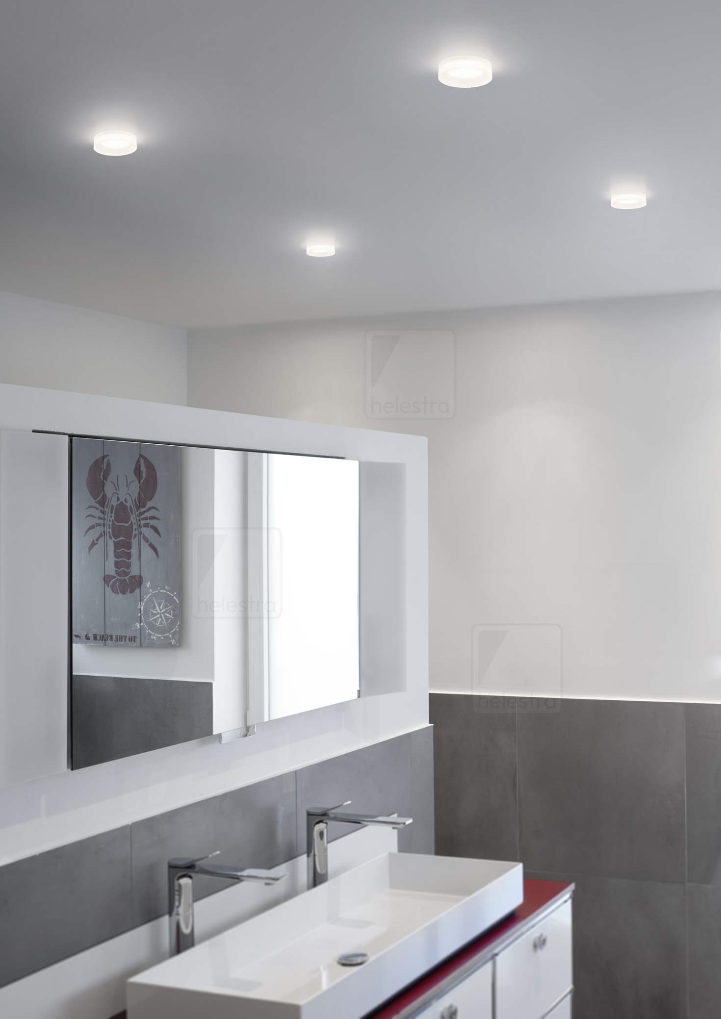 Helestra IVA  Plafonnier encastré aluminium blanc