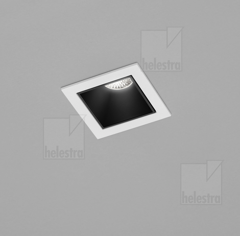 Helestra PIC  Decken-Einbauleuchte Aluminium weiß-schwarz