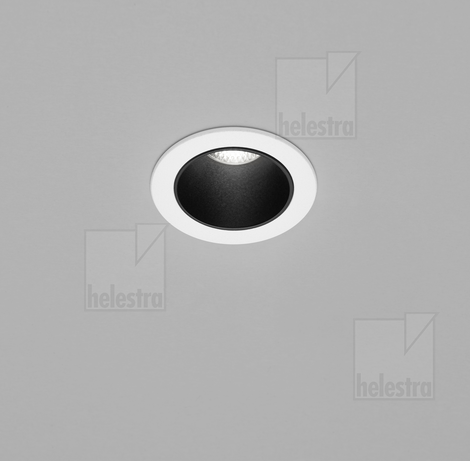 Helestra PIC  Decken-Einbauleuchte Aluminium weiß-schwarz