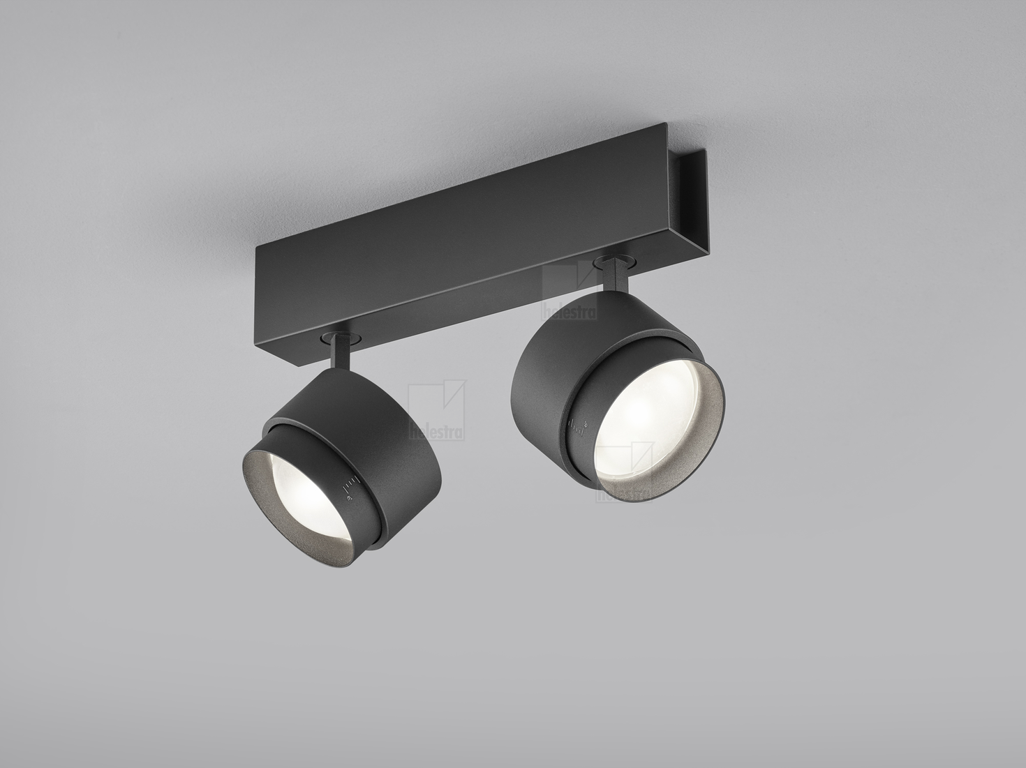 Helestra PONT  Plafonnier aluminium noir mat