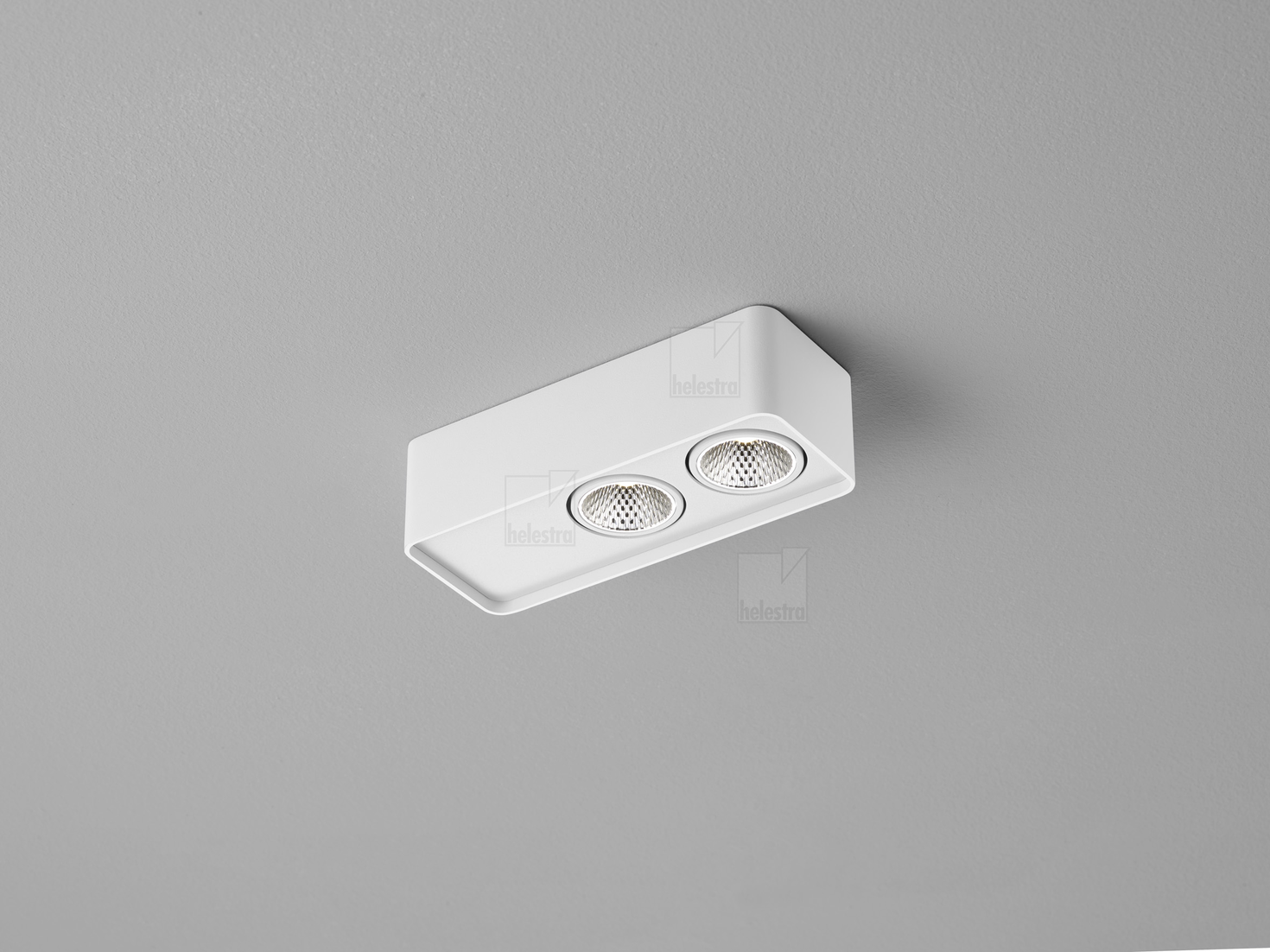 Helestra CAS  ceiling luminaire aluminium mat white