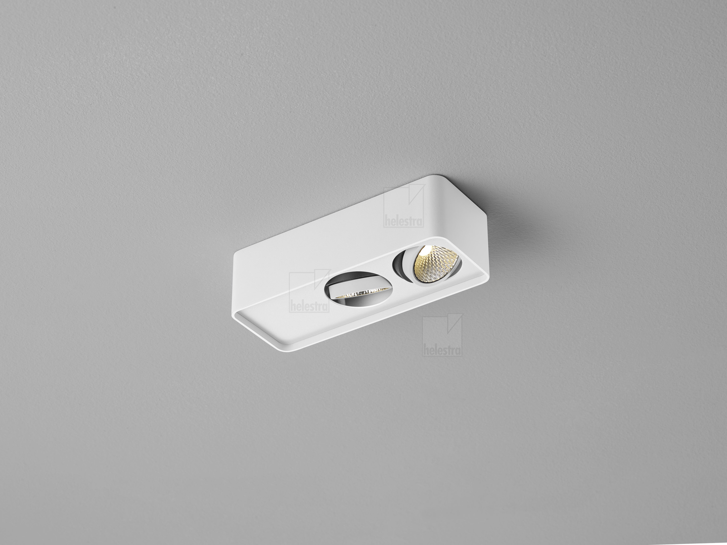 Helestra CAS  ceiling luminaire aluminium mat white