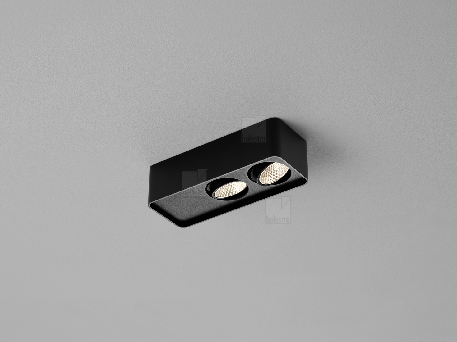 Helestra CAS  ceiling luminaire aluminium mat black