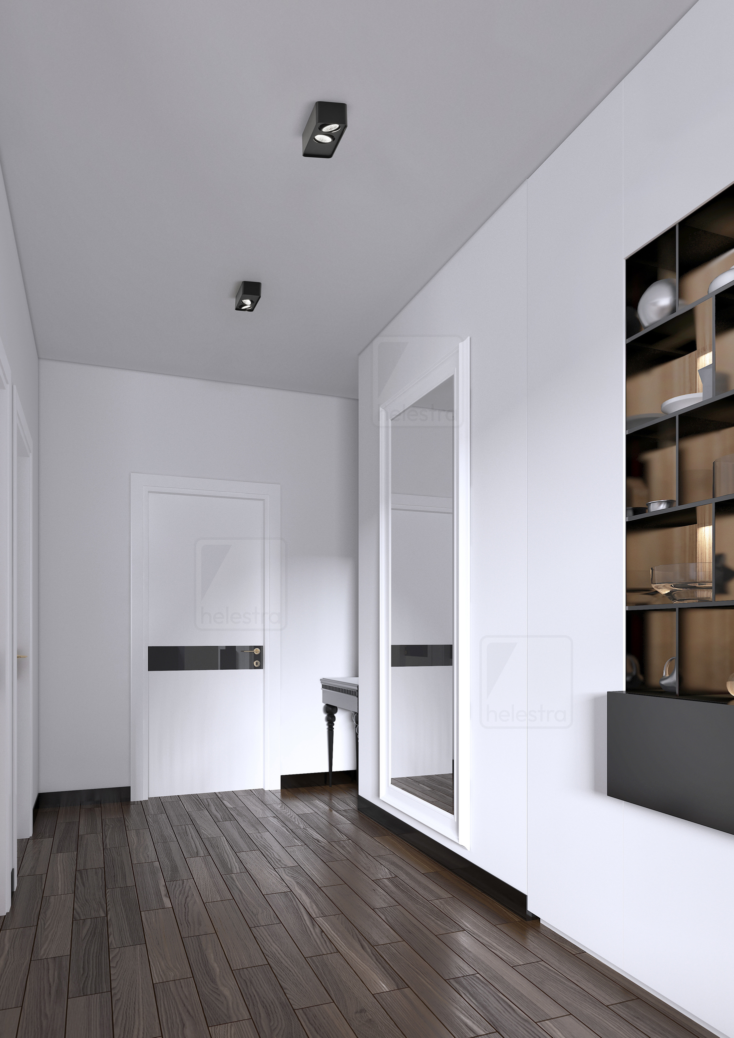 Helestra CAS  Plafonnier aluminium noir mat