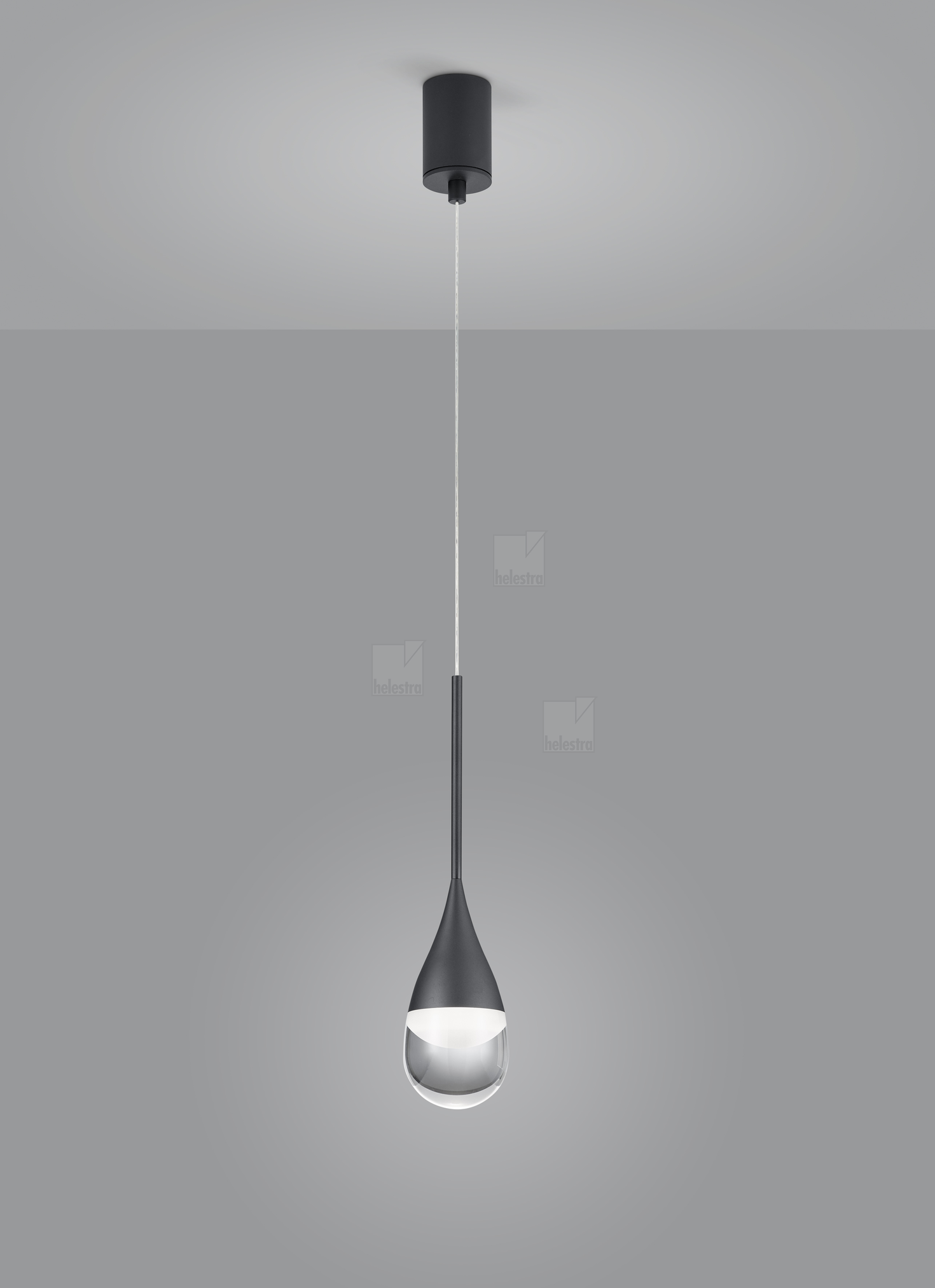 Helestra DEEP  pendant luminaire aluminium mat black