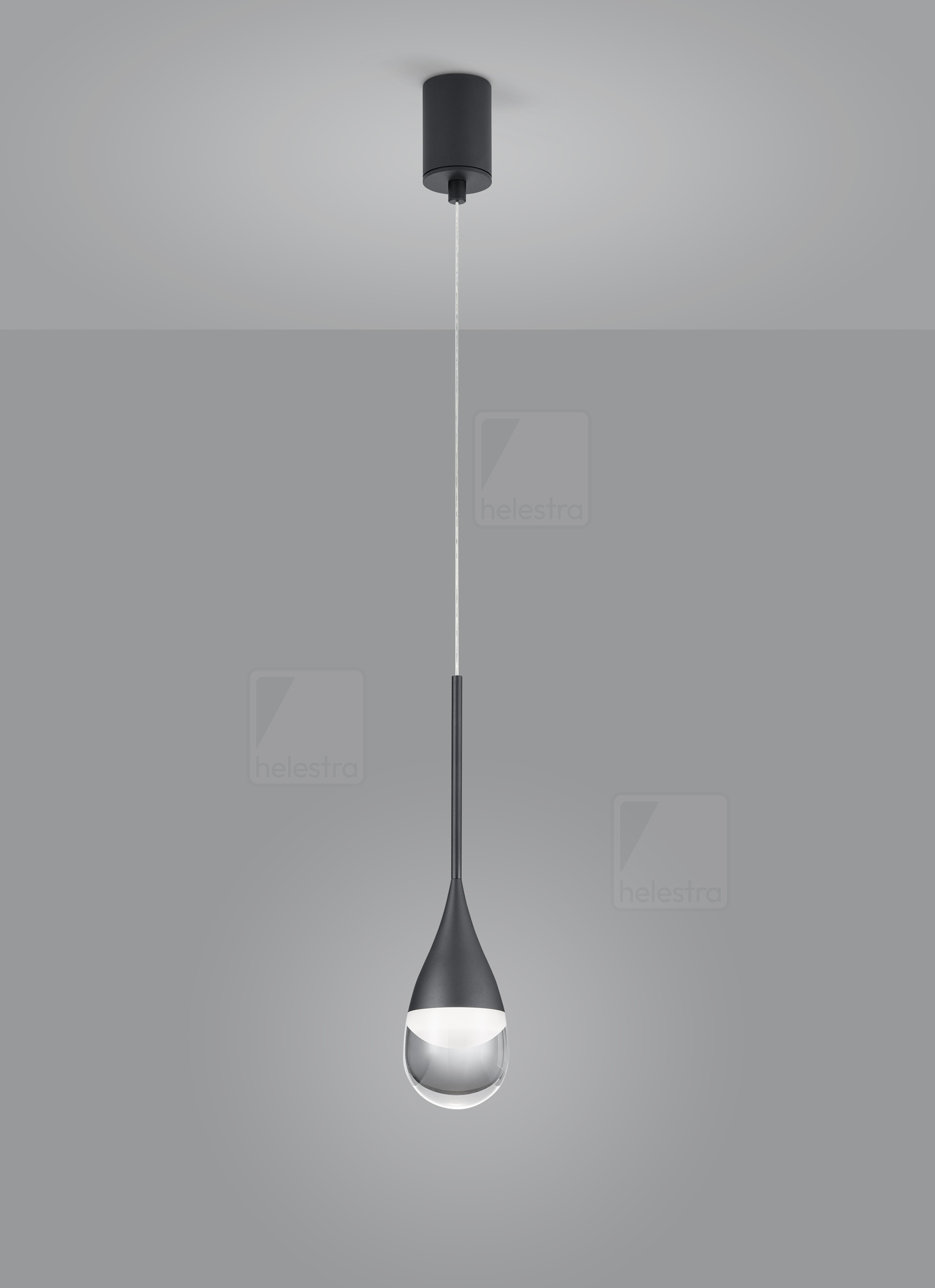 Helestra DEEP  pendant luminaire aluminium mat black